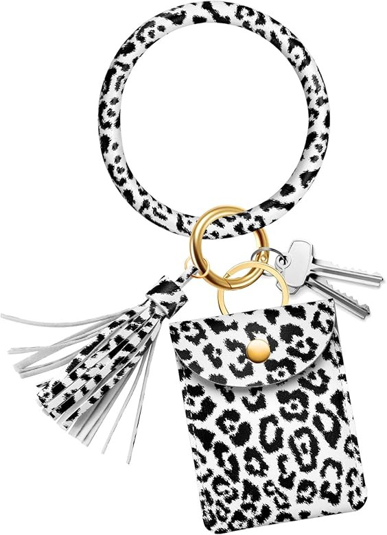 Key Chain Ring Bracelets Card Holder - Keychain Bangle Wristlet Women | Amazon (US)