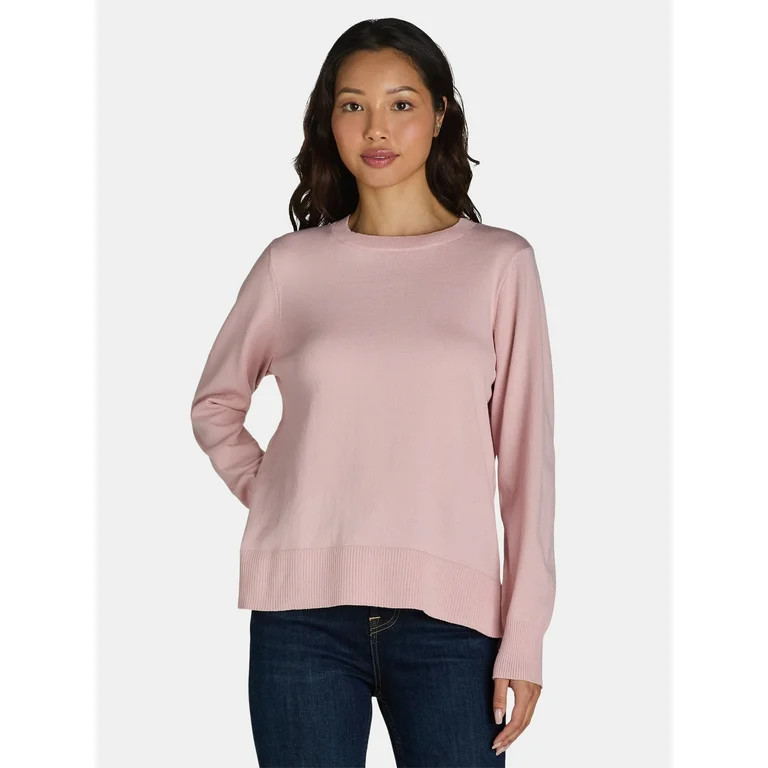 Time and Tru Women's and Women’s Plus Crewneck Sweater, Lightweight, Sizes XS-XXXL | Walmart (US)
