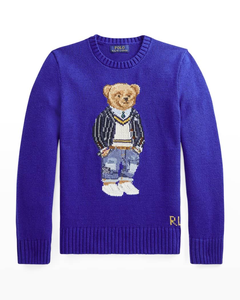 Boy's Polo Bear Cotton Sweater, Size 5-7 | Neiman Marcus