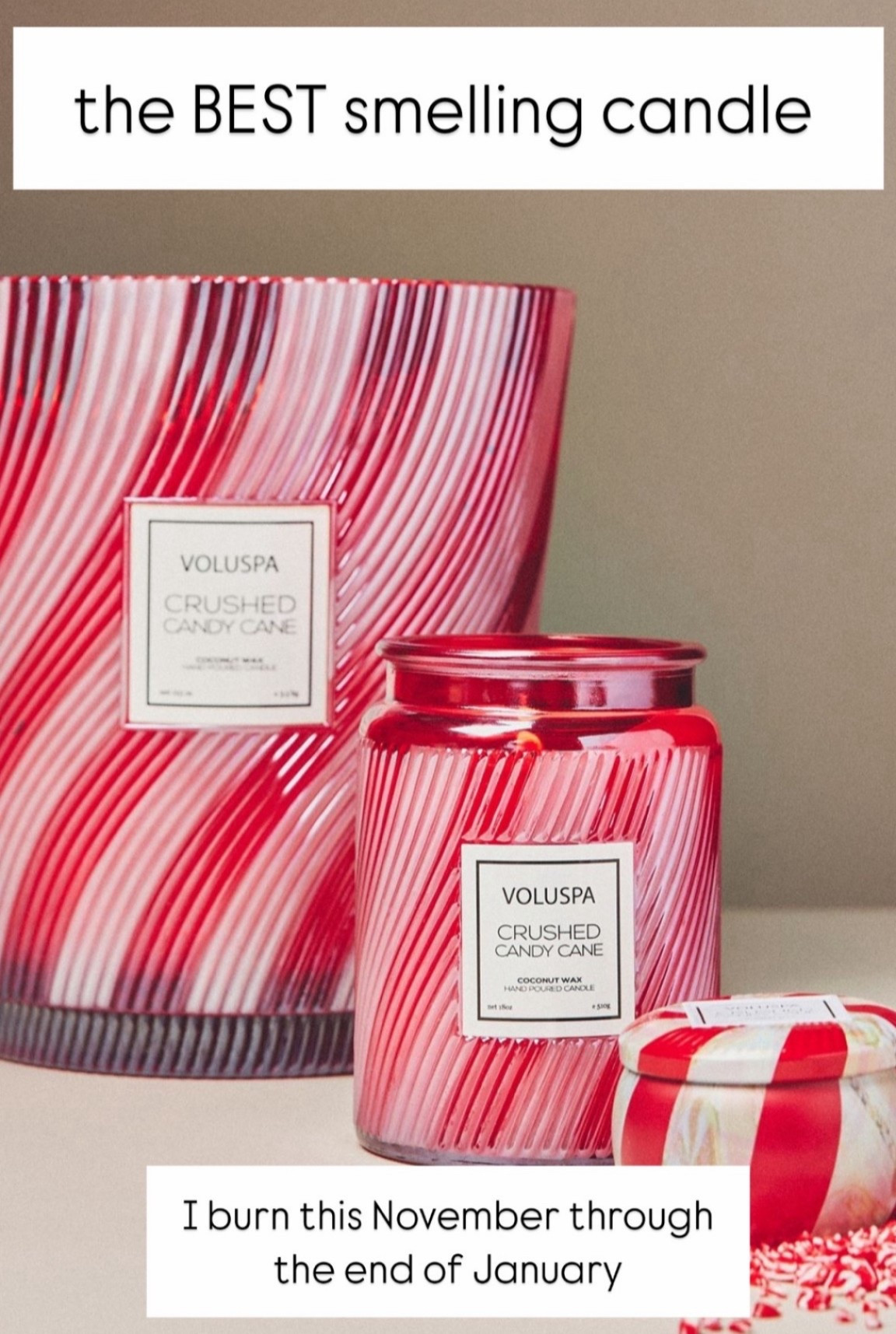 crushed candy cane. THE best smelling candle to burn all winter long 

#LTKGiftGuide #LTKHoliday #LTKSeasonal