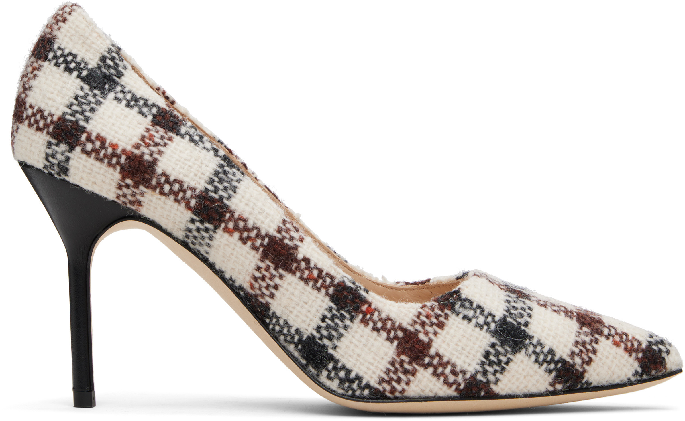 Manolo Blahnik Off-White BB 90 Heels | SSENSE