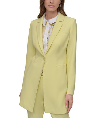 DKNY Petite Notched-Collar One-Button Topper Jacket - Macy's | Macy's