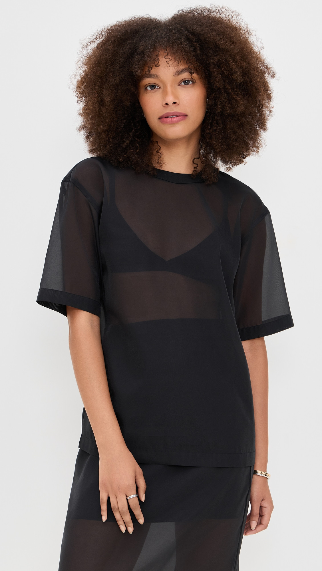 LE BOP Caroline Organza Tee Mahogany S | Shopbop