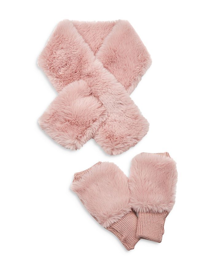Faux Fur Scarf and Fingerless Mittens Set | Bloomingdale's (US)