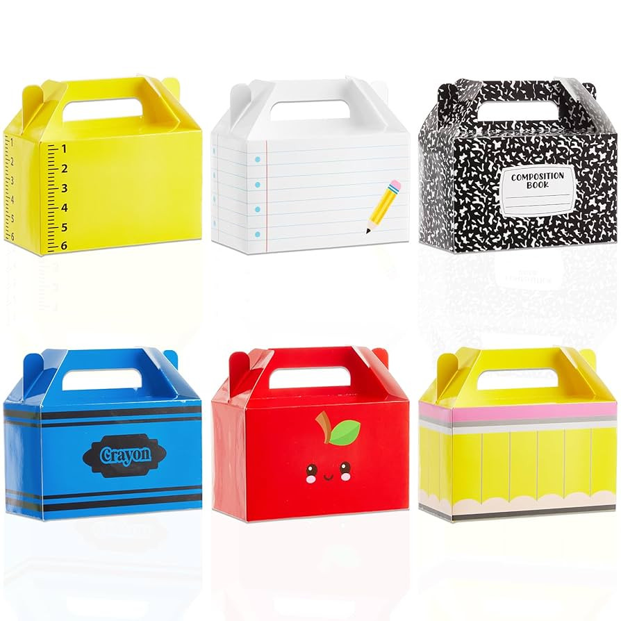 24Pcs Back to School Gift Boxes First Day of School Party Treat Boxes Pencil Crayon Apple Goodie ... | Amazon (US)