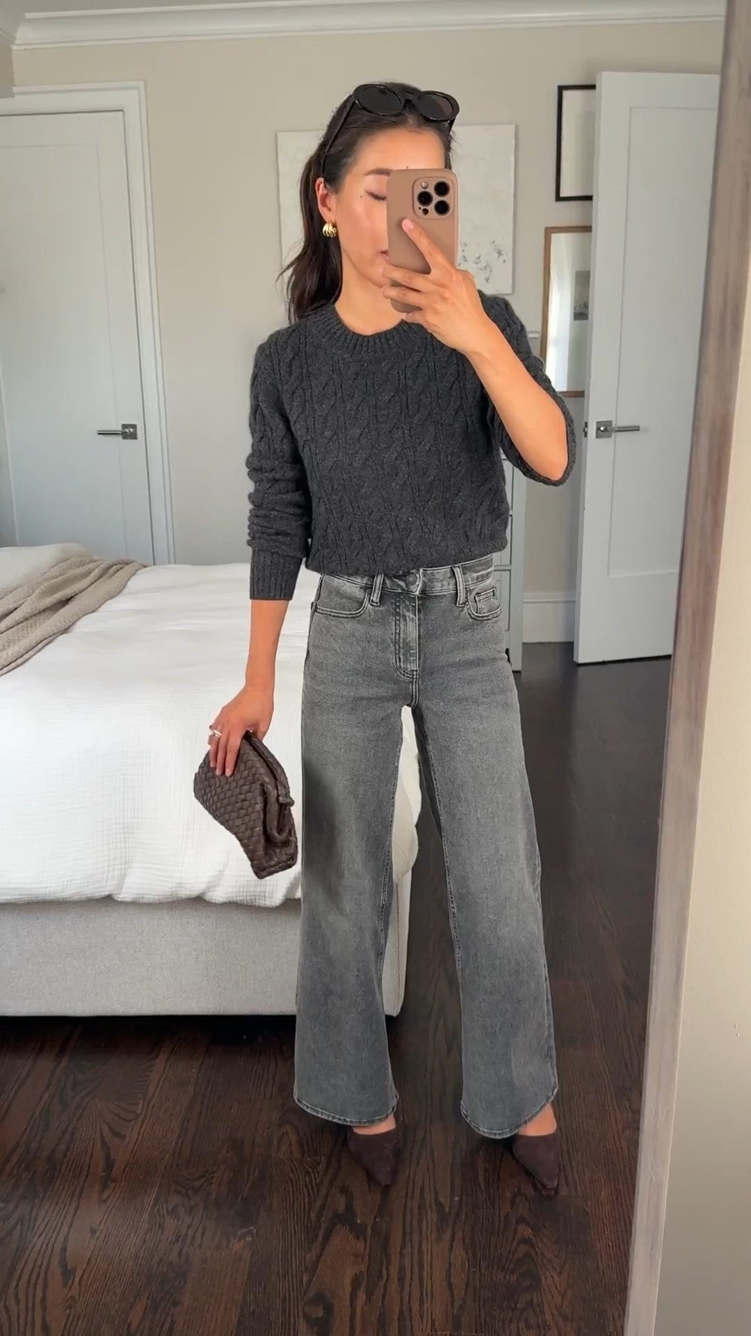 Great value - Petite friendly cashmere Cable sweater is restocked and comes in 6 colors!

$50 jeans restocked in seaside blue in the shortest inseam im wearing 

• Quince cashmere shrunken cable sweater xs - this has a more small and petite friendly fit. I sized up the next time I got this, to a Small, since cashmere shrinks a little when I wash it 

• Bella stretch wide leg jeans size 24 x 28 inseam perfect for petites to wear with flats and sneakers 

These also come in a crop patch pocket style linked

• Quince woven clutch - also comes with a strap to wear as a crossbody

Fall winter outfit, petite friendly, mom style

#LTKPetite #LTKSeasonal #LTKWorkwear
