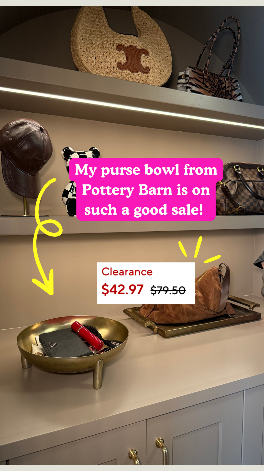 Purse bowl I use in my closet to keep things I change out between my bags! 



sale alert, pottery barn, purse bowl, decorative bowl, home finds, home organization, organization 

 #LTKHome #LTKSaleAlert