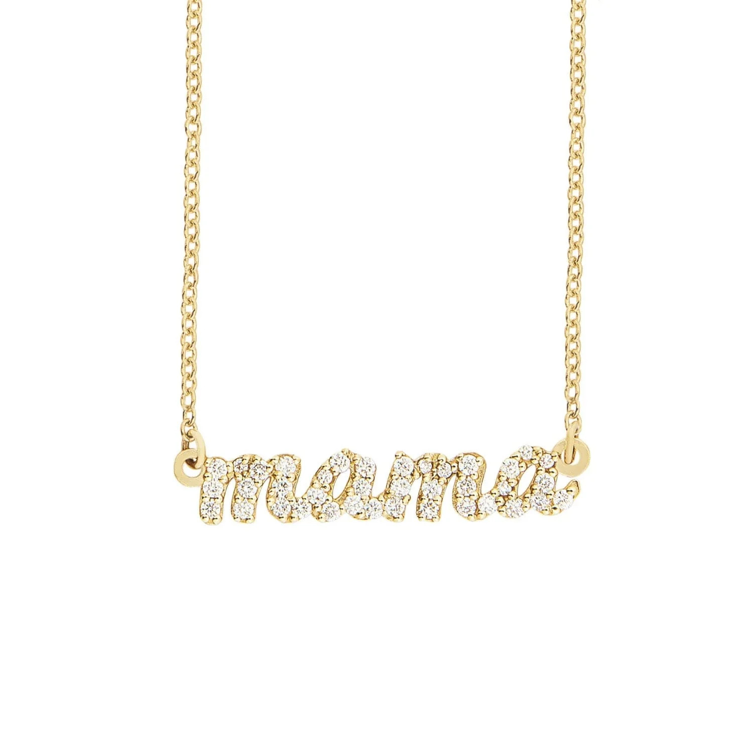Pavé Script Mama Necklace | Tiny Tags