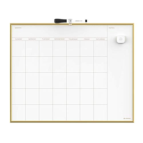 U Brands Magnetic Monthly Calendar Dry Erase Board, 20 x 16 Inches, Gold Aluminum Frame - 364U00-01 | Amazon (US)