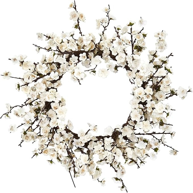 Nearly Natural 24in. Plum Blossom Wreath | Amazon (US)