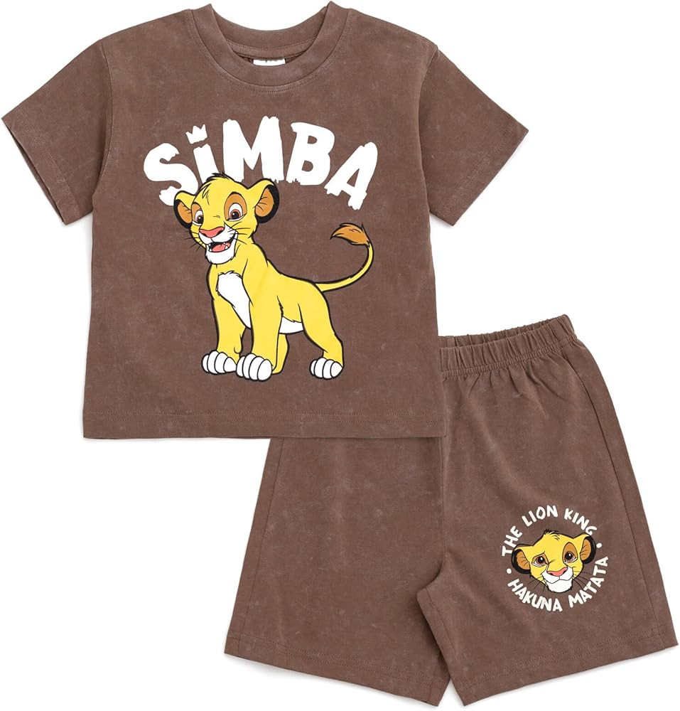 Disney French Terry T-Shirt and Shorts Outfit Set Infant to Big Kid Sizes (12 Months - 18-20) | Amazon (US)