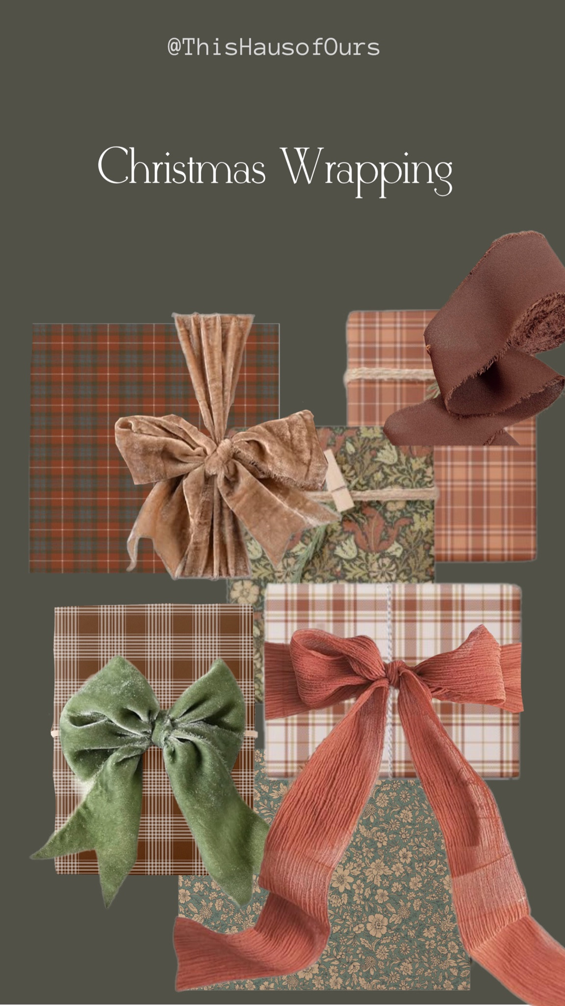 Neutral Christmas wrapping 
Plaid wrapping paper velvet ribbon 

#LTKHolidaySale #LTKHoliday #LTKSeasonal