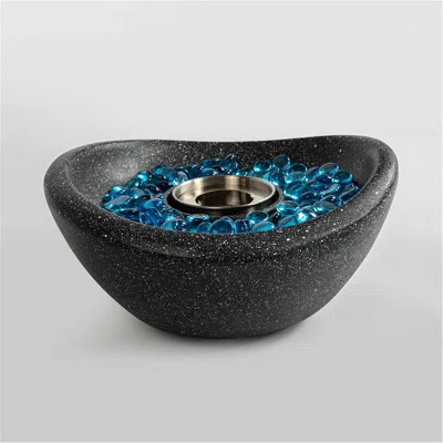 Tabletop Fire Pit Black, Outdoor & Indoor Fire Pit, Portable Concrete Fire Pit, Personal Ethanol Fireplace, Outdoor Table Top Fire Pit, Mini Fire Pit | Wayfair North America