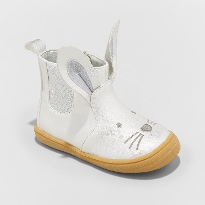 Toddler Girls' Estella Metallic Bunny Critter Ankle Boots with Glitter - Cat & Jack™ | Target