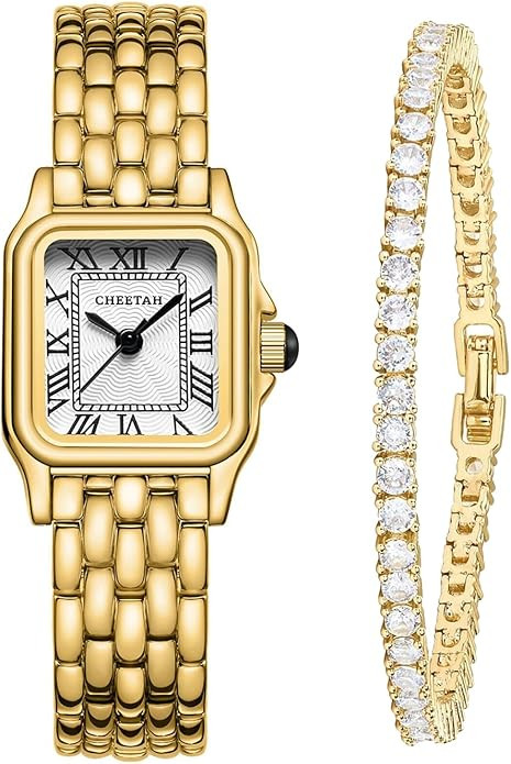 CHEETAH Women’s Gold Bangle Watch and Bracelet Set | Amazon (US)