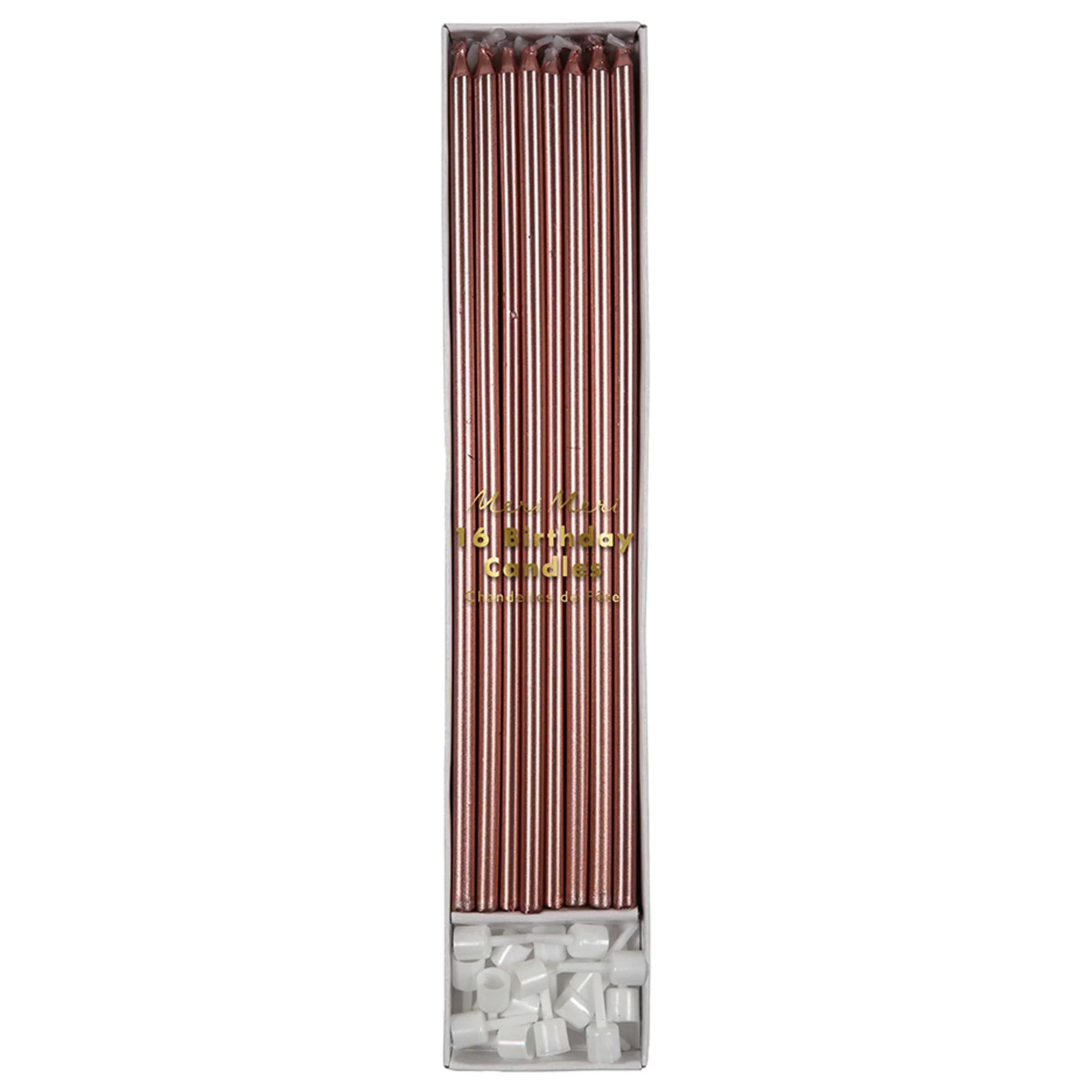 Rose Gold Long Candles | Meri Meri