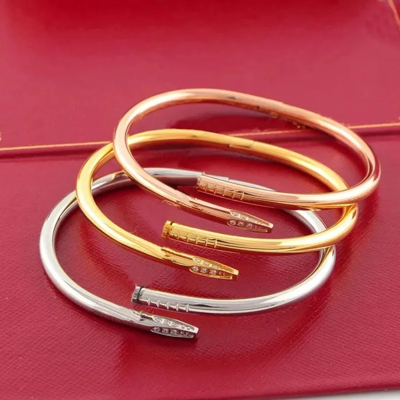 Love Gold Bracelet nail bracelet Designer Bangles for Women Mens Stainless Steel Alloy Armband Pu... | DHGate