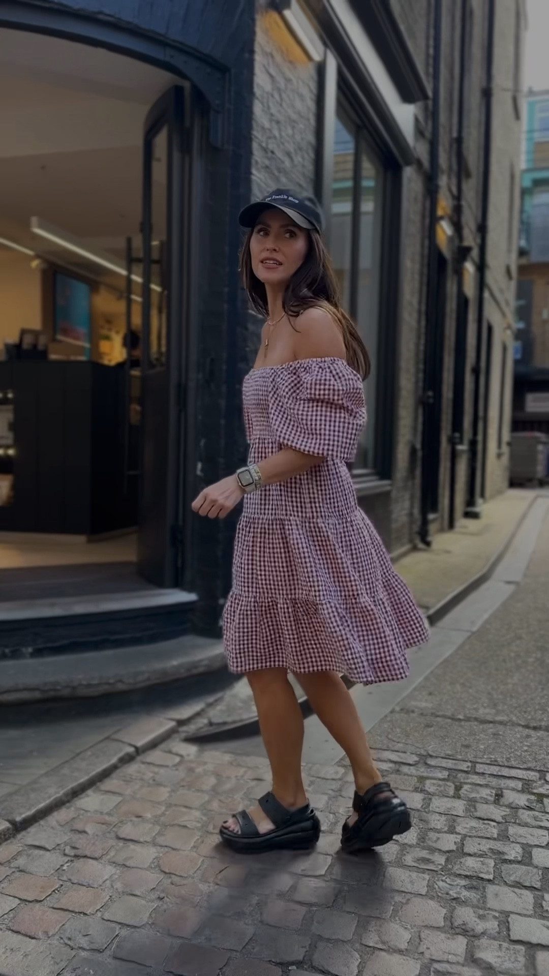 Breezy summer dress.
Gingham dress. Check dress. Off-the-shoulder dress. Pink dress. Crocs platforms. Crocs sandals. Summer outfit

#LTKshoecrush #LTKeurope #LTKSeasonal
