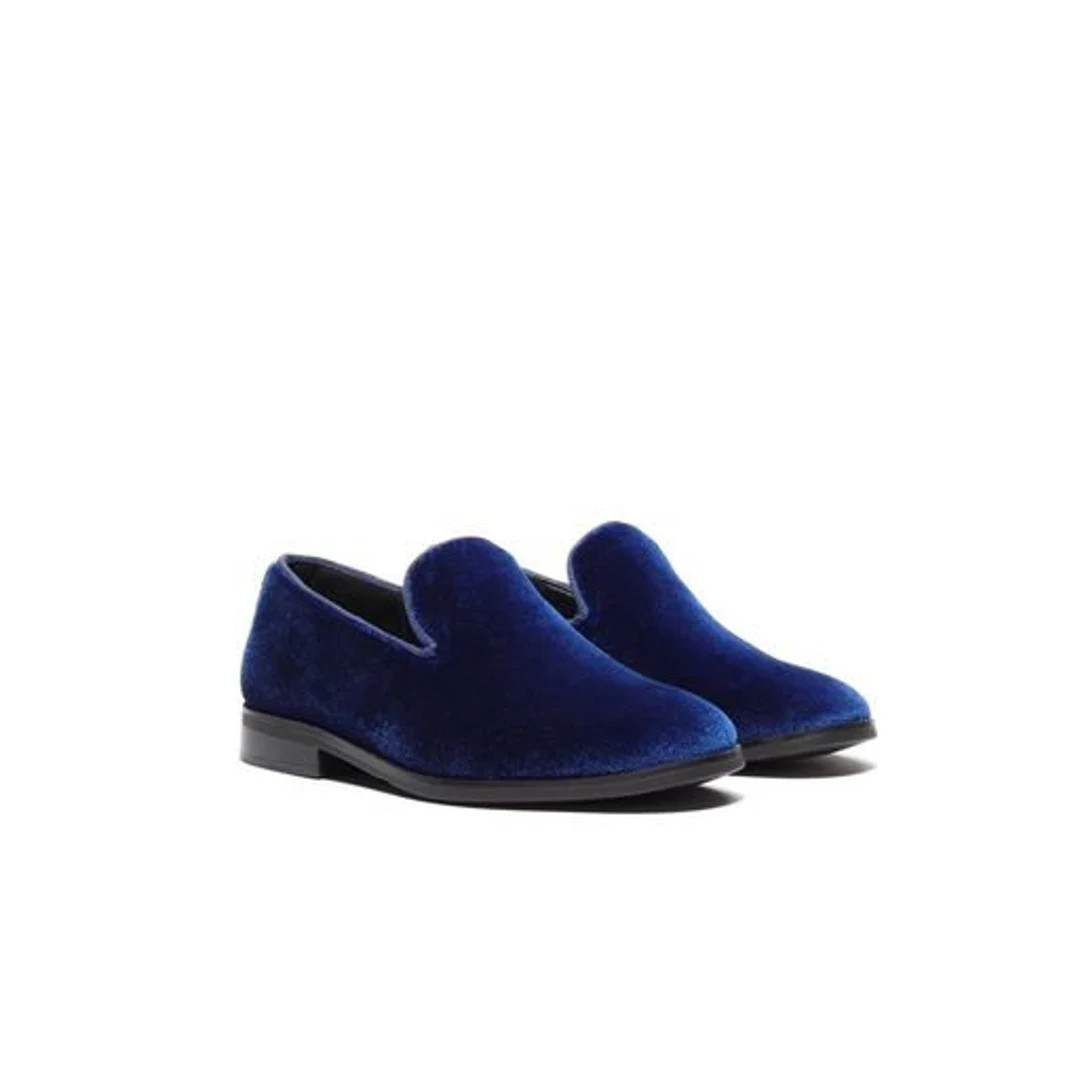 Boy's Royal Blue Velvet Loafer Shoes Perfect for Weddings - Etsy | Etsy (US)