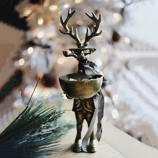 Standing Deer with Display Bowl | Antique Farm House