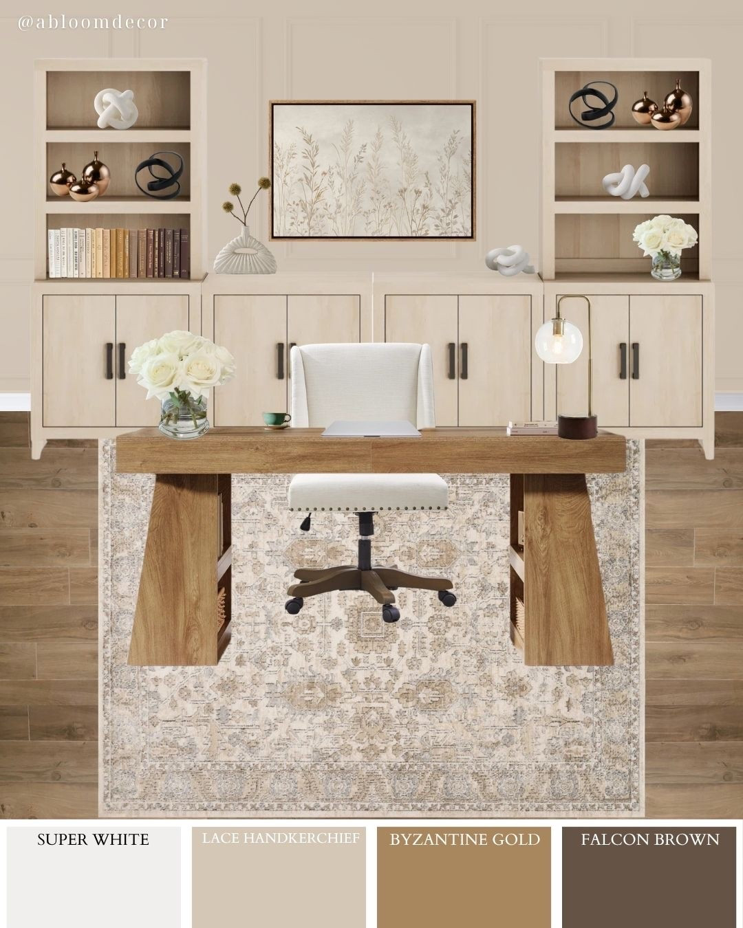 Chic Wood Desk Home Office Inspiration

#LTKHome