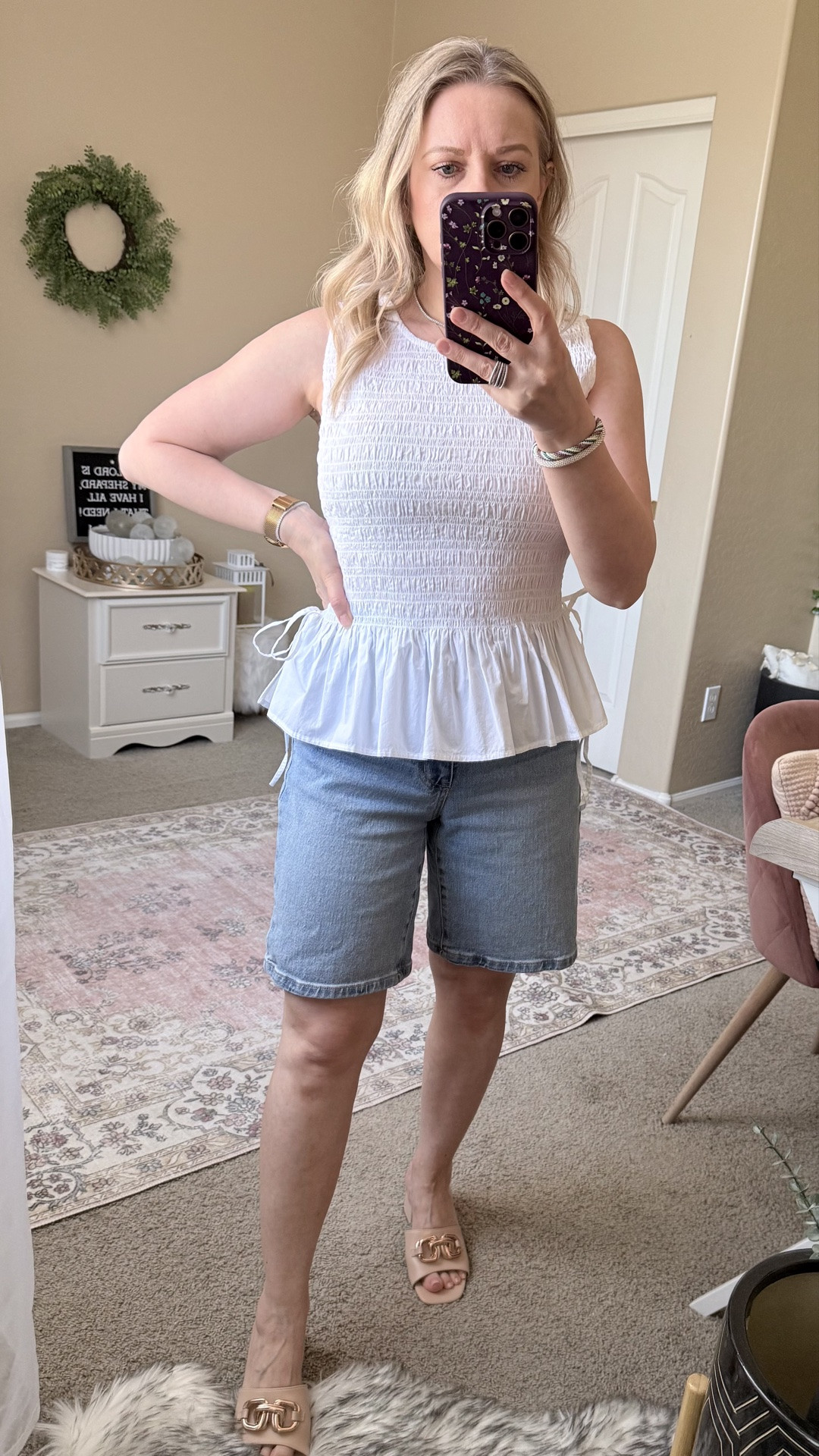 Cute summer outfit idea for moms over 40. These denim shorts from Walmart are perfect and only $12 now.

#LTKOver40 #LTKmomlife #LTKPetite

#LTKSaleAlert #LTKSeasonal