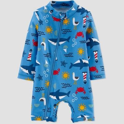 Baby Boys' Whales One Piece Swimsuit - Just One You® made by carter's Blue | Target