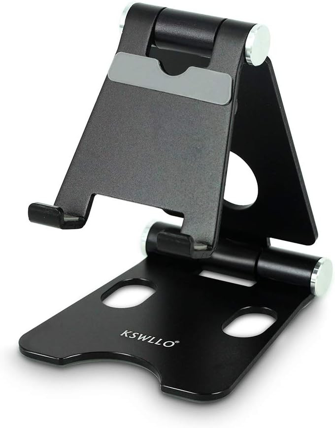 Foldable Cell Phone Stand, Handsfree Mobile Phone Holder for Desk with Adjustable View Angle, Wel... | Amazon (US)