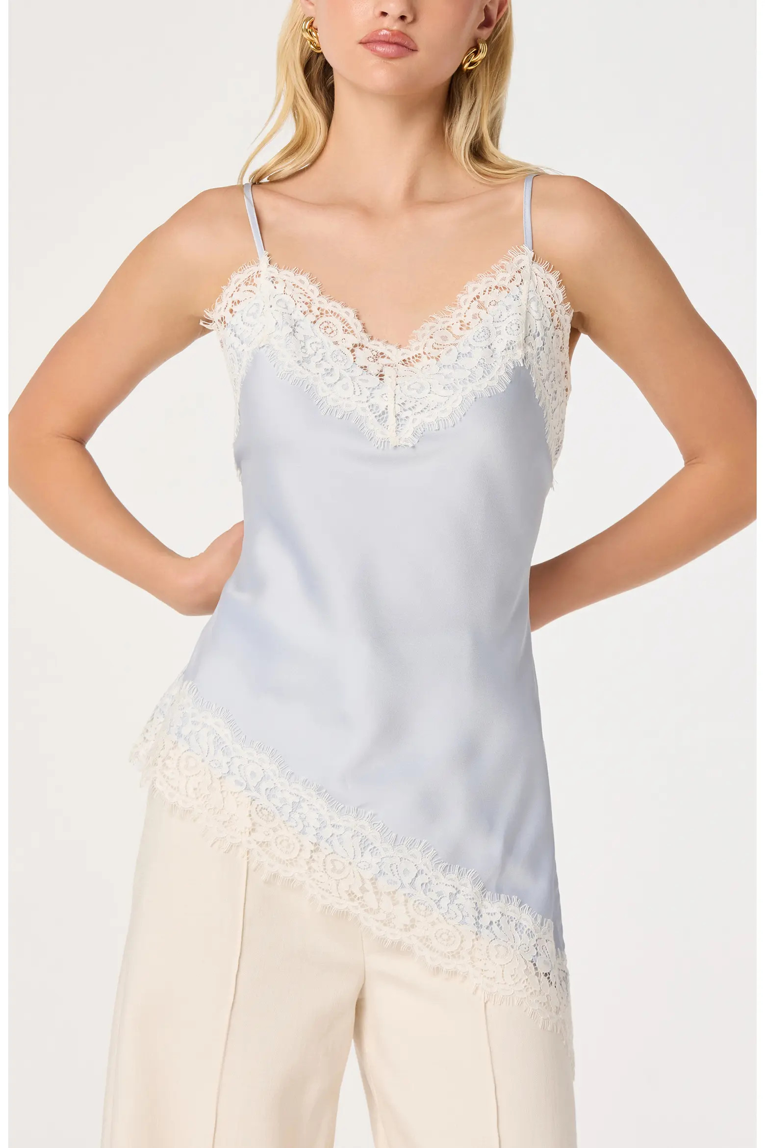 Analise Lace Trim Asymmetric Satin Camisole (Women) | Nordstrom | Nordstrom