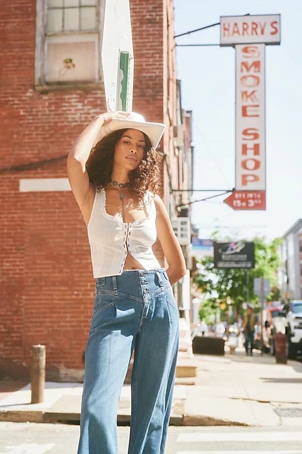 Amelia Corset by Free People, White, XL | Free People (Global - UK&FR Excluded)