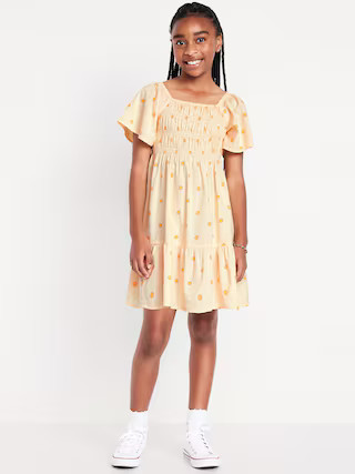 Flutter-Sleeve Fit and Flare Dress for Girls | Old Navy (US)
