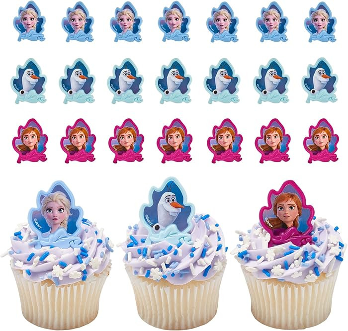 DecoPac Frozen II Rings, Cupcake Decorations Featuring Elsa, Anna, And Olaf For Birthday And Chri... | Amazon (US)