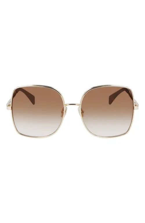 Lanvin Arpege 60mm Square Sunglasses in Gold/Gradient Brown at Nordstrom | Nordstrom