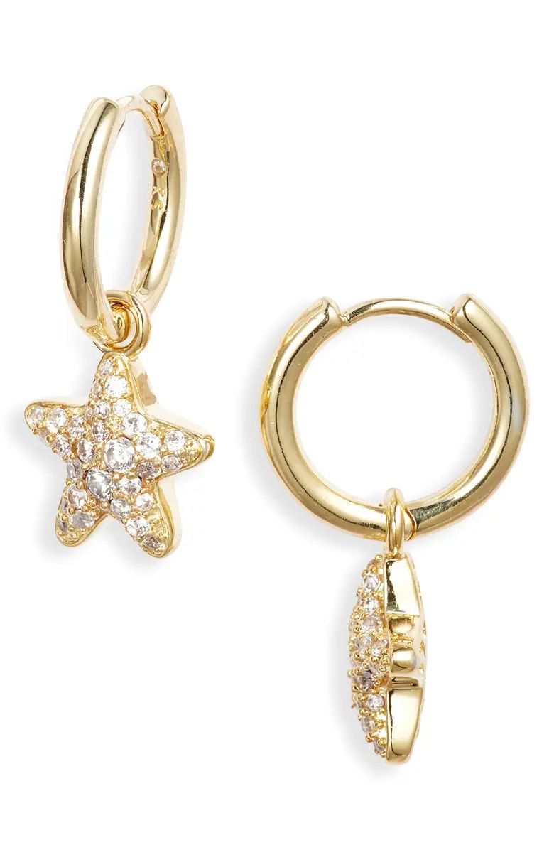 Kendra Scott Jae Pavé Cubic Zirconia Starfish Huggie Hoop Earrings | Nordstrom | Nordstrom