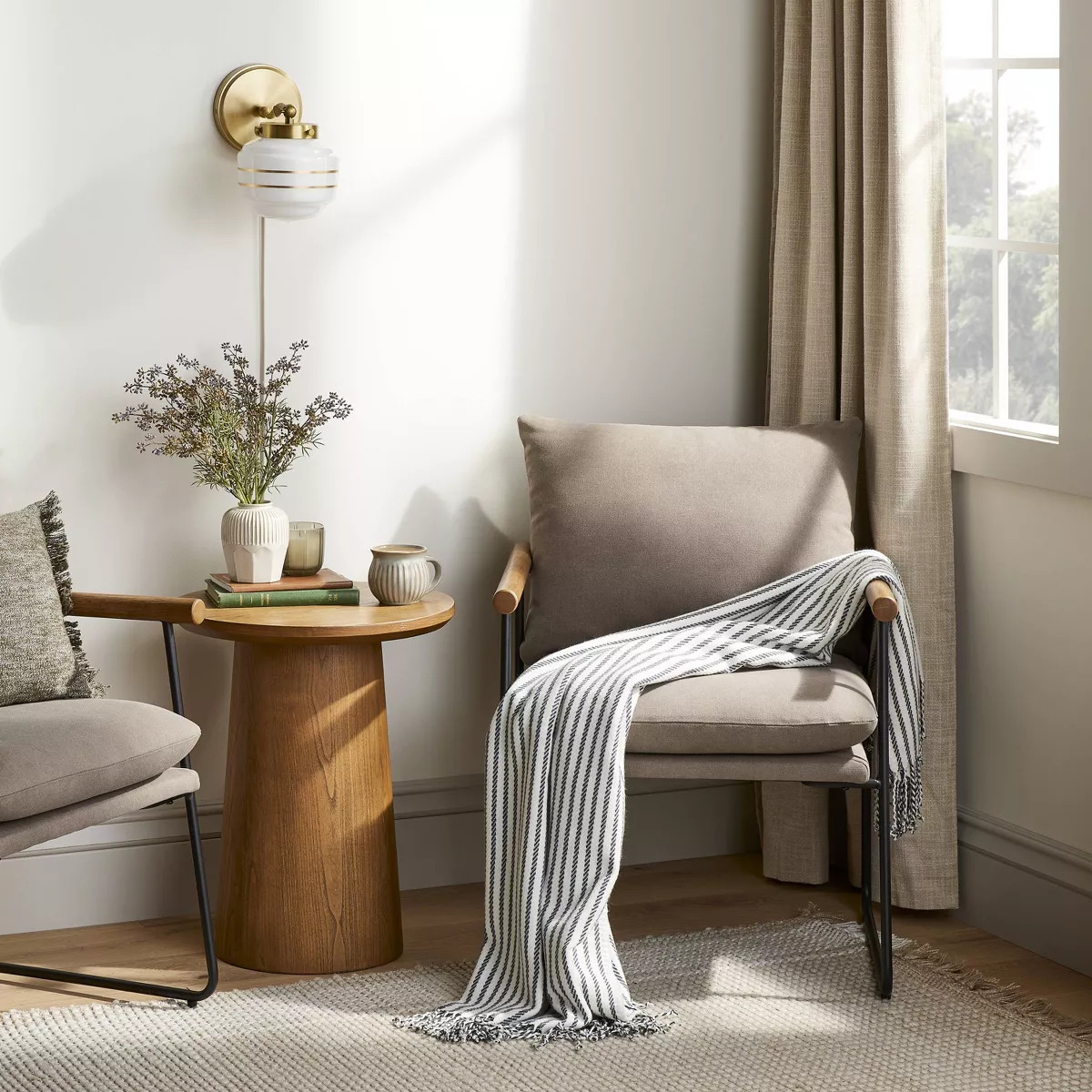 Cushioned Metal & Wood Accent Arm Chair - Hearth & Hand™ with Magnolia | Target