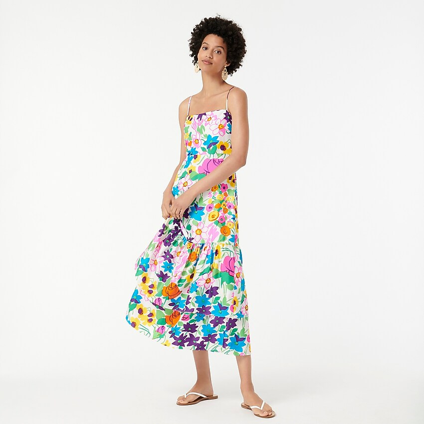 Tiered silk twill dress | J. Crew US