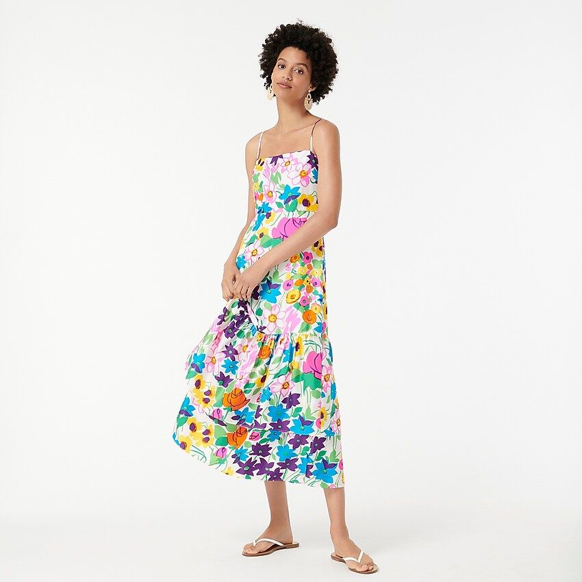 Tiered silk twill dress | J.Crew US