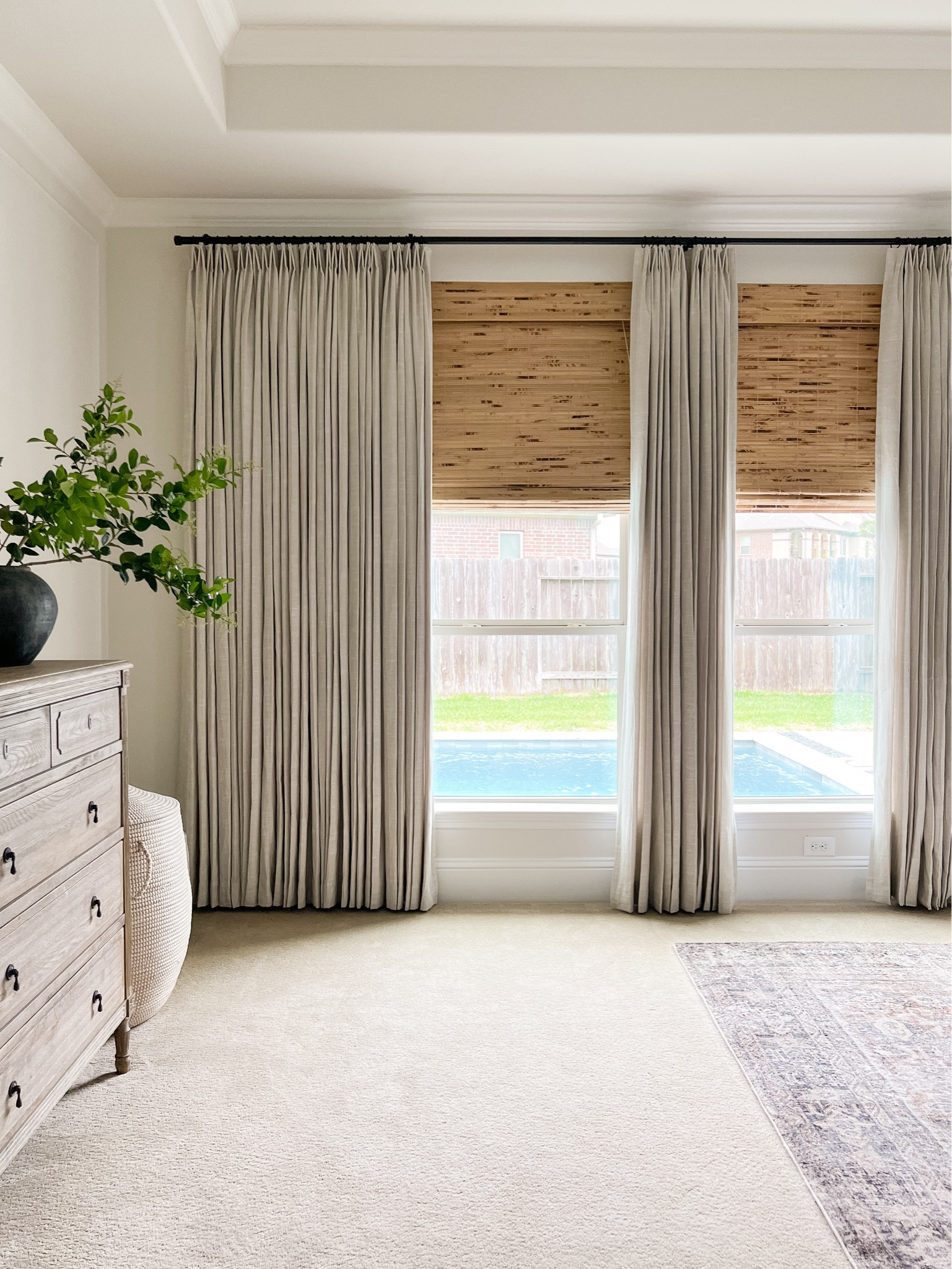 Our new master bedroom drapes.  You can purchase custom sizes from their website or semi custom through Amazon.

Use code SHELLEYWESTERMAN10 for 10% off your purchase.

DETAILS:
Fabric: JAWARA
Color: Greyish Beige 
Header: Tailor Pleat
Liner: Room Darkening
Memory Shaping 
1” off the floor



#LTKhome