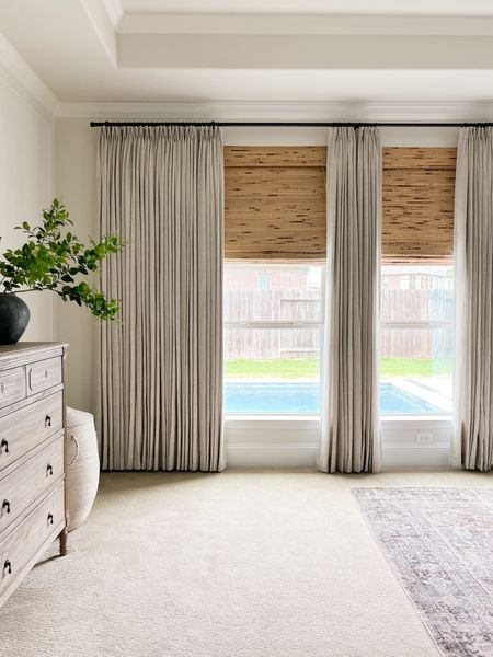 Our new master bedroom drapes.  You can purchase custom sizes from their website or semi custom through Amazon.

Use code SHELLEYWESTERMAN10 for 10% off your purchase.

DETAILS:
Fabric: JAWARA
Color: Greyish Beige 
Header: Tailor Pleat
Liner: Room Darkening
Memory Shaping 
1” off the floor



#LTKhome