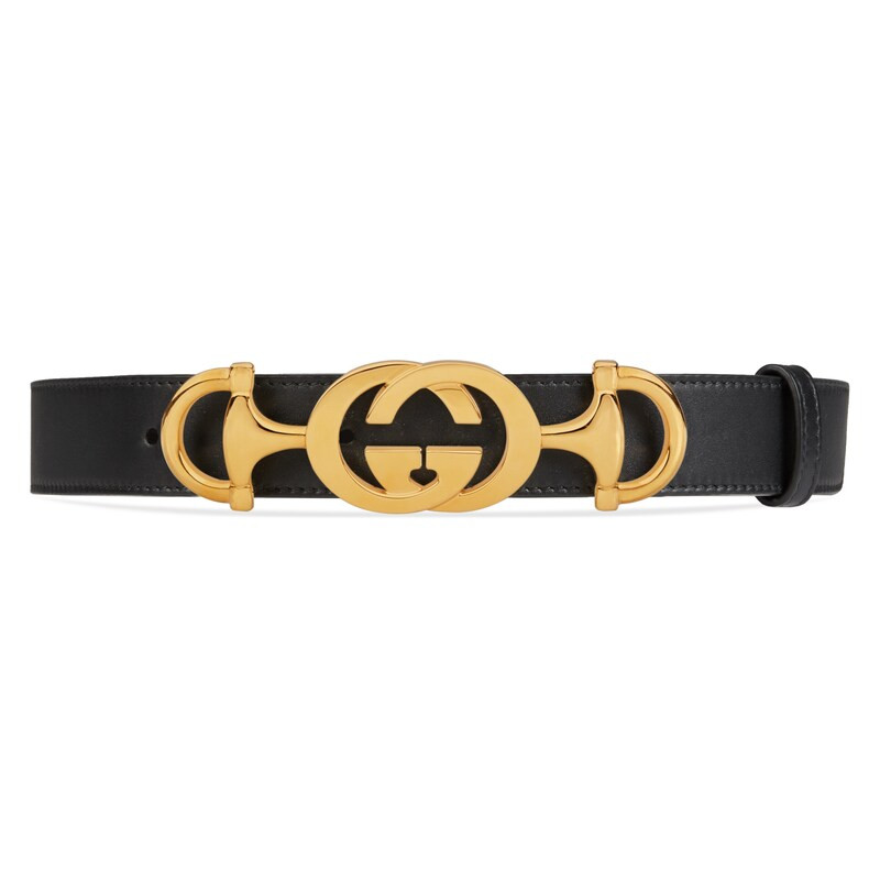 Leather belt with Interlocking G Horsebit black | Gucci (US)