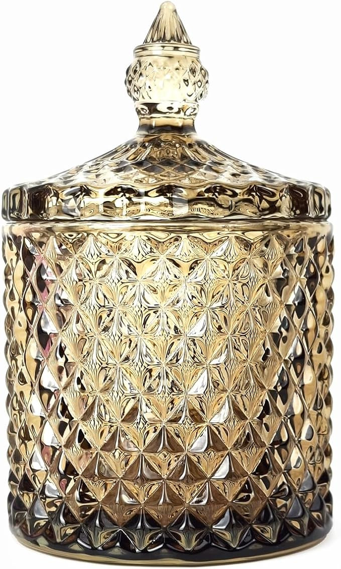 Colorful Glass Jar With Lid,Candy Cookie Jars,Jewelry Box,Buffet Jar Biscuit Containers Food Stor... | Amazon (US)