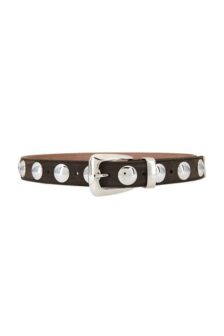 KHAITE Benny 30mm Stud Belt in Ebano - Brown. Size 80 (also in 70, 75, 85). | FWRD 