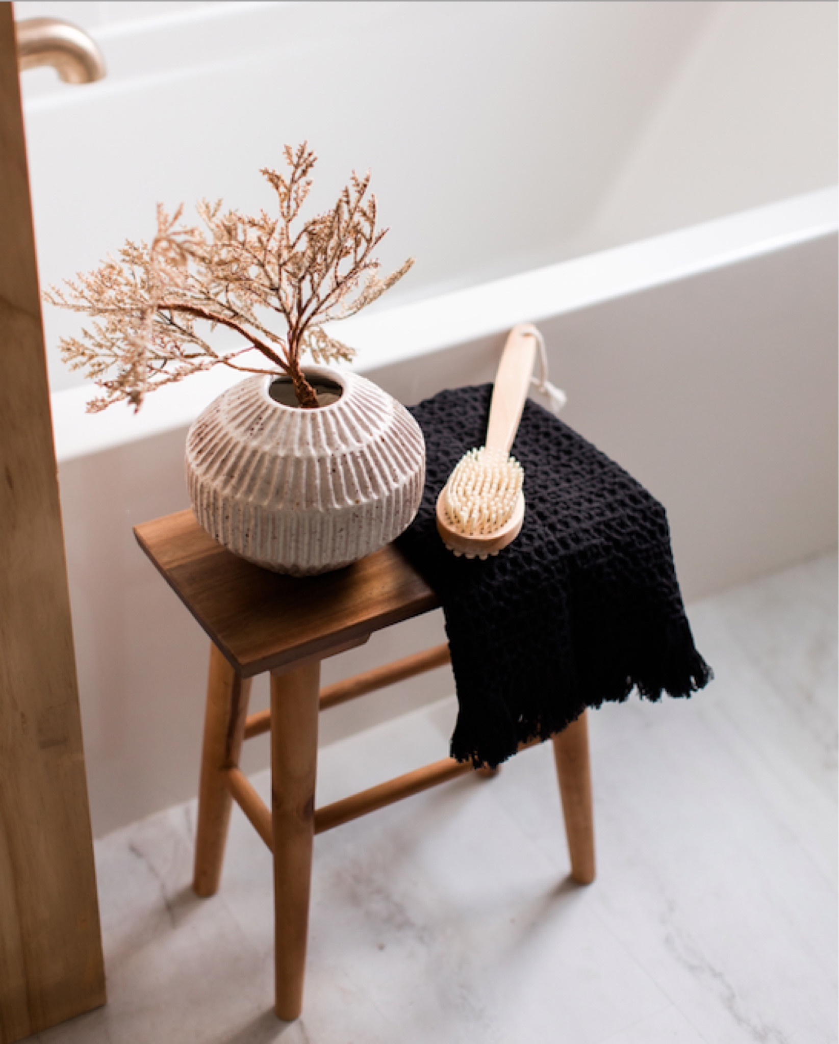 Bathroom accessories // stool // bath bench // old world vase // affordable // Target

#LTKhome
