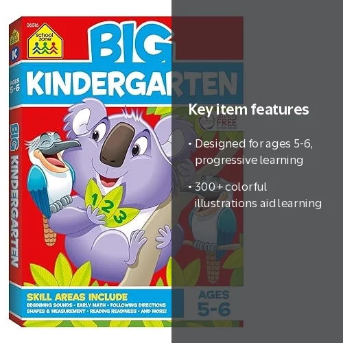 School Zone Big Kindergarten Workbook (Workbook) (Paperback) | Walmart (US)