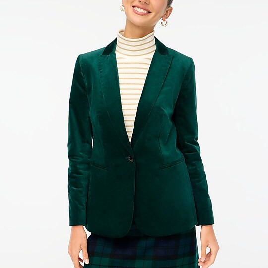 Velveteen one-button blazer | J.Crew Factory