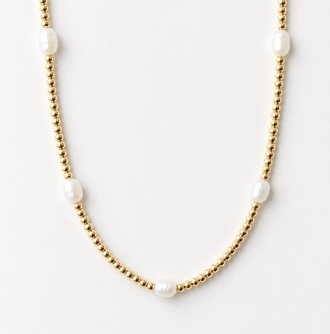 Americana Beaded Necklace - Pearl | Joy Dravecky Jewelry