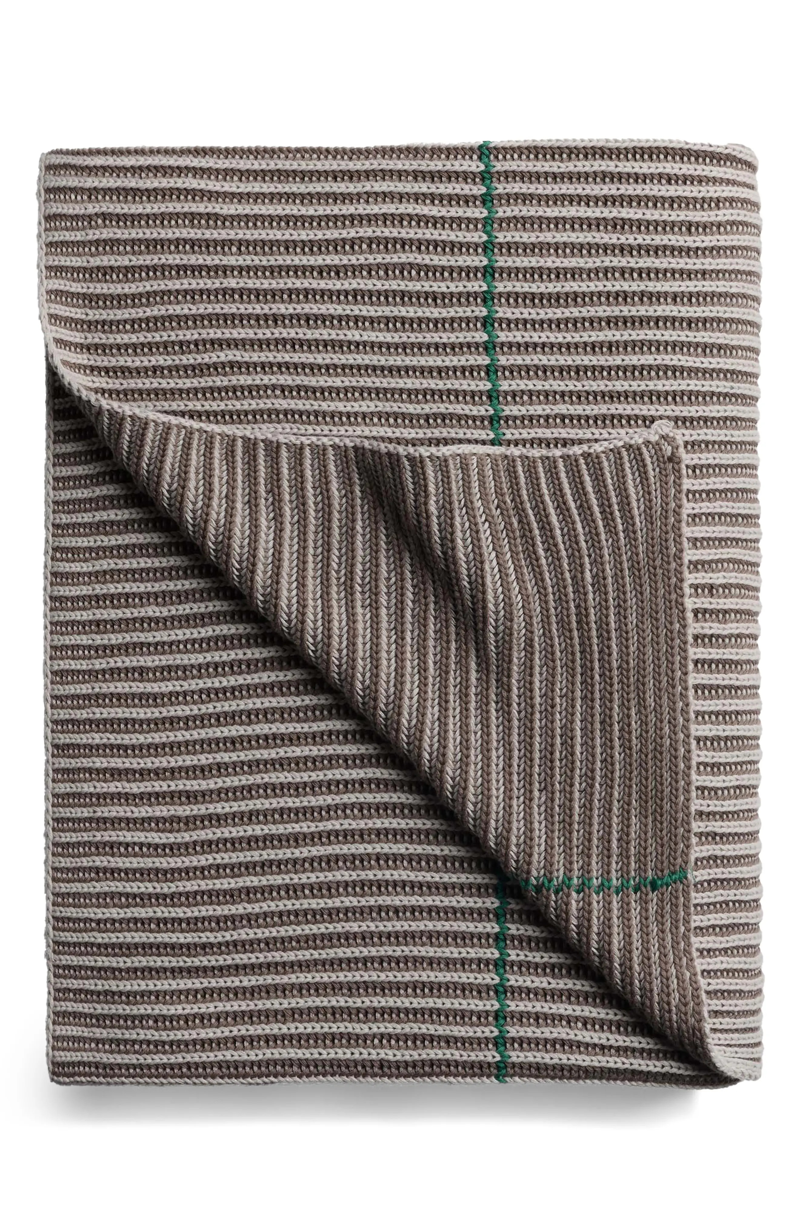 Two-Tone Organic Cotton Rib Throw Blanket | Nordstrom | Nordstrom