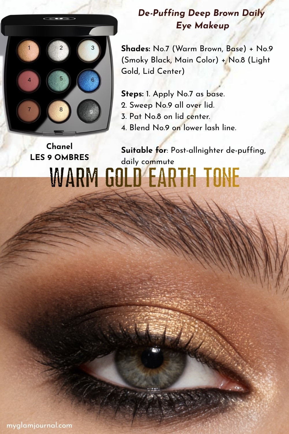 Chanel LES 9 OMBRES Tutorial | Depuffing Deep Brown Daily Eye Makeup

#LTKBeauty