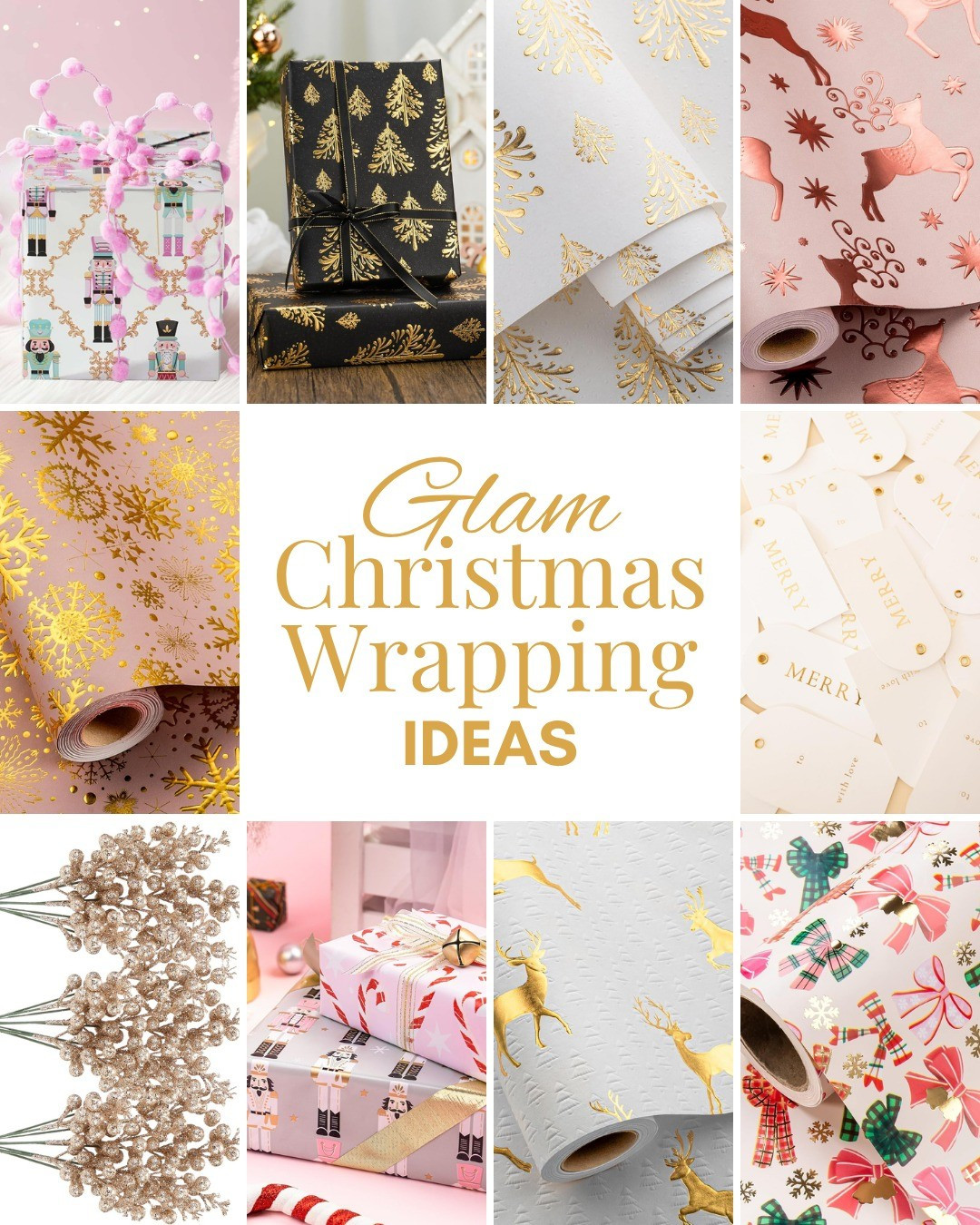 The best glam Christmas wrapping paper for 2025! Find gold wrapping paper, silver wrapping paper, black wrapping paper, and pink wrapping paper! Explore elegant Christmas present wrapping ideas that feel both festive and high-end. From gift wrapping accessories to creative wrapping paper design patterns, find everything you need for a polished, aesthetic holiday wrapping paper setup. Don't miss this cute wrapping paper, plus ribbon, accessories, and gift toppers that make every package sparkle.  #Christmas2025 #ElegantWrapping #GiftWrapInspo #HolidayDecor

#LTKSeasonal