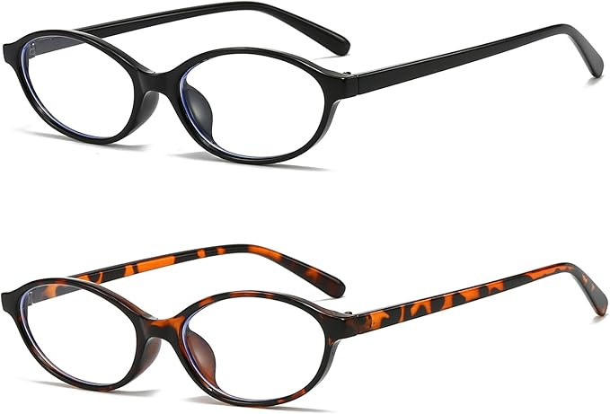 LJCZKA Oval Blue Light Glasses for Women Men Small Cat Eye Frame Anti Eye Satrain Headache Eyegla... | Amazon (UK)